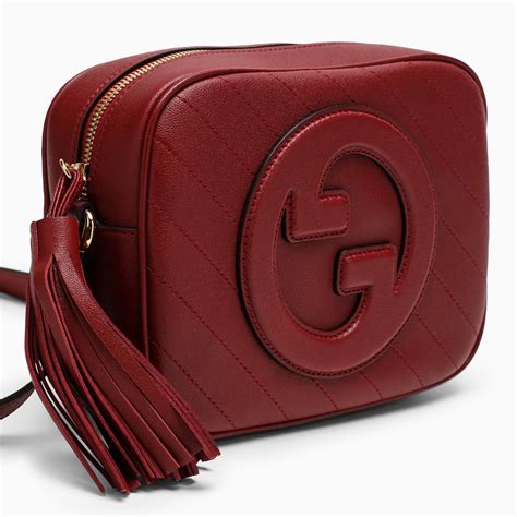 borsa gucci tessuto e pelle rossa|farfetch Gucci donna.